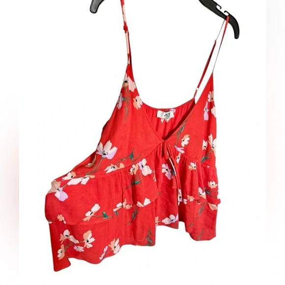 Jack Wills JACK by BB Dakota Siesta Time Floral Tank Top in Fiesta Red Large - Picture 9 of 11